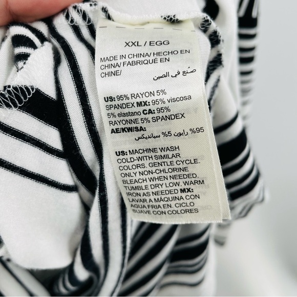 Soma Super Soft Black Stripe Dolman Sleeve Scoop Neck Pullover Rayon Spandex Top - Picture 6 of 9